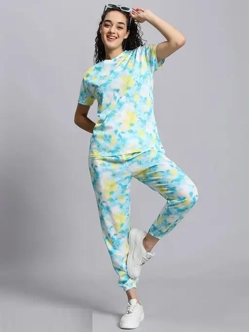 Women's Casual Tie Dye Print Night Suit