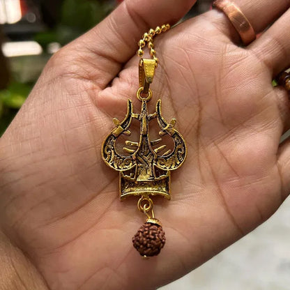 Spiritual Necklace Shiva Trishul damaru Necklace